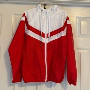 Red/white windbreaker